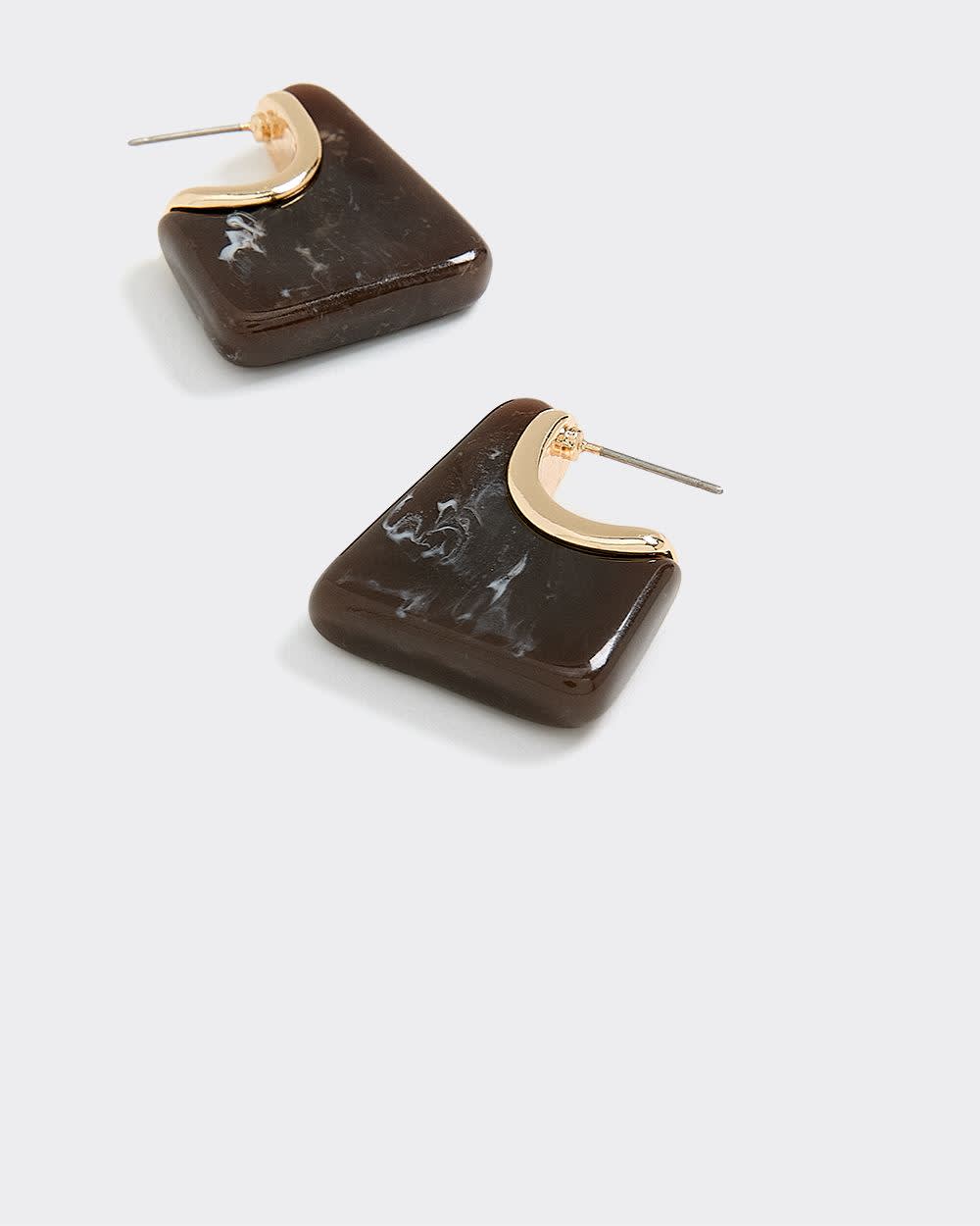 Boucles d'oreilles carrées en résine