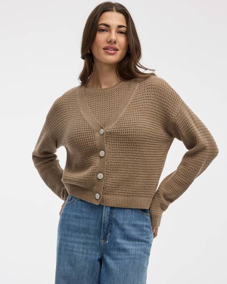 Cardigan ample à manches longues et col V