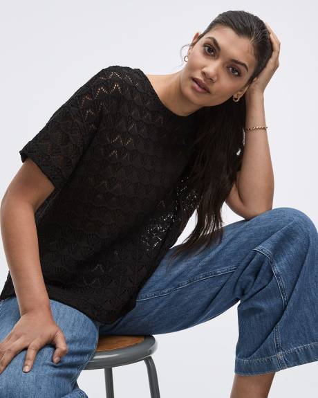 Crew-Neck Crochet Tee