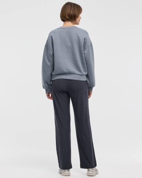 Pull henley en jacquard matelassé - Hyba