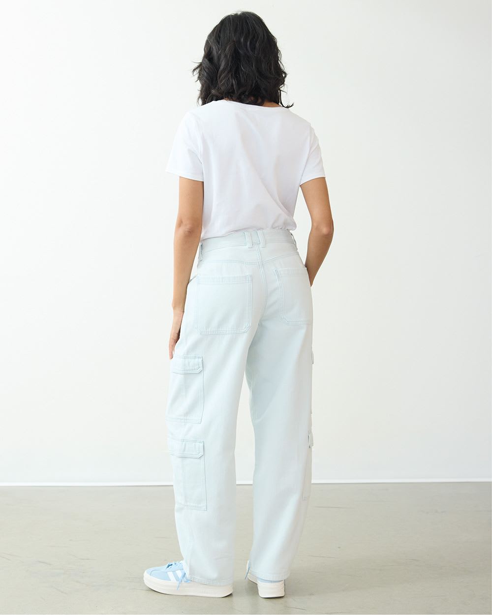 Wide-Leg High-Rise Jean with Cargo Pockets