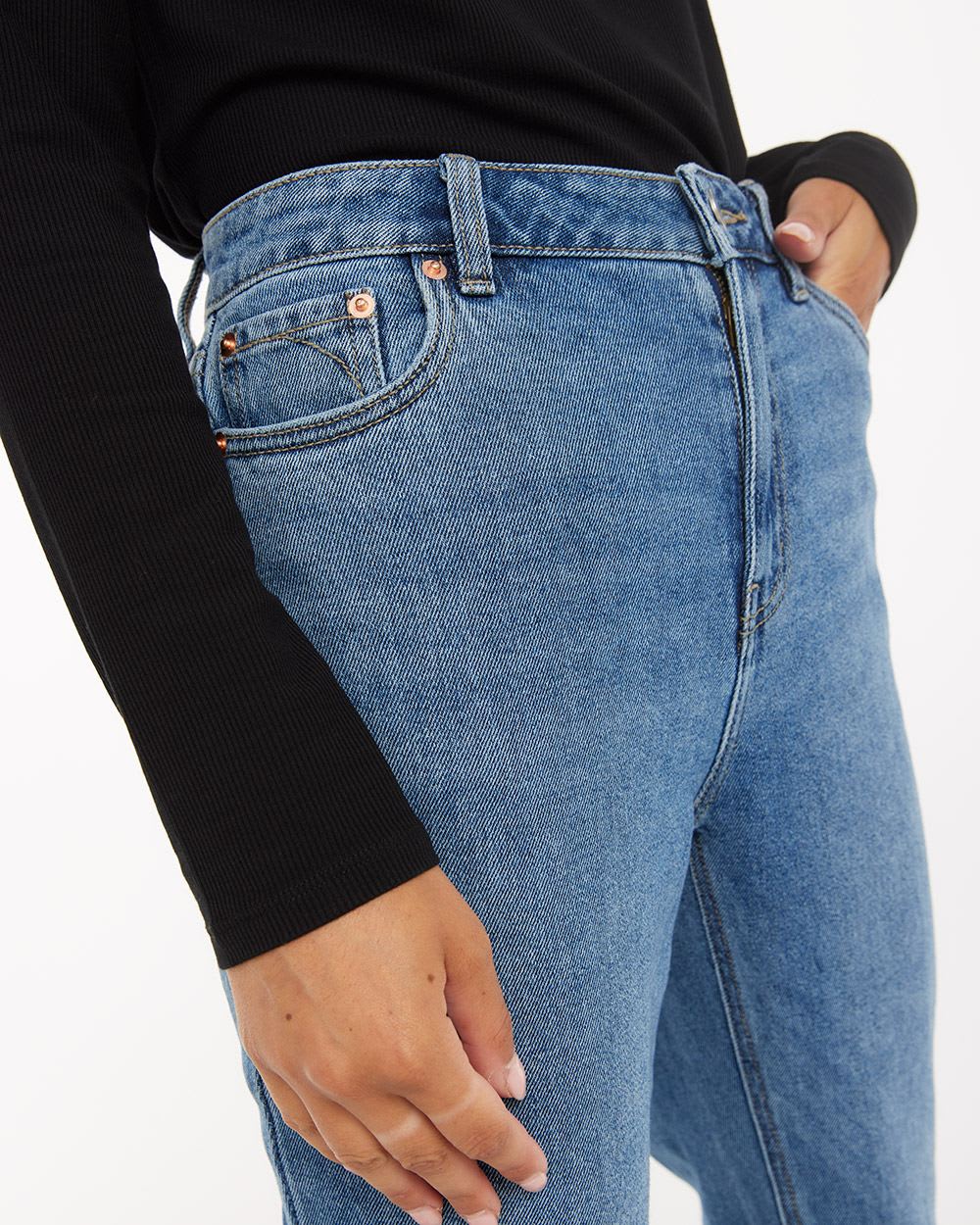 Super High-Rise Light Wash Jean, The Mom Jeans - Tall