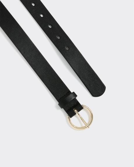 Ceinture en faux cuir avec boucle ronde