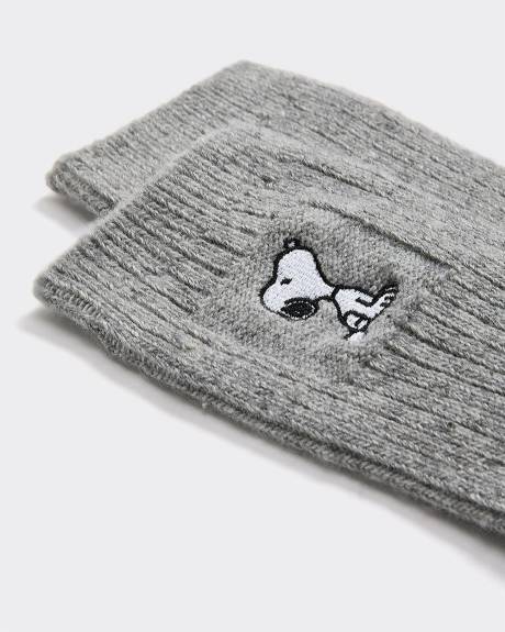 Bas d'hiver avec Snoopy à l'ourlet