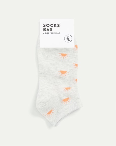 Cotton Anklet Socks with Sunshines