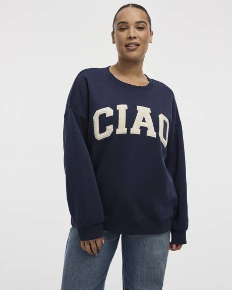 Long-Sleeve Crew-Neck Fleece Sweatshirt