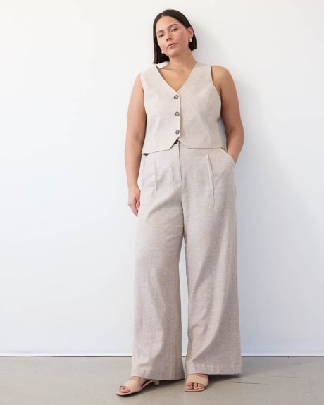 High Waisted Wide Leg Pants for Women Trendy Shirred Elastic Straight Legs  Linen Pant Loose Casual Cotton Lounge Khaki : : Sports & Outdoors