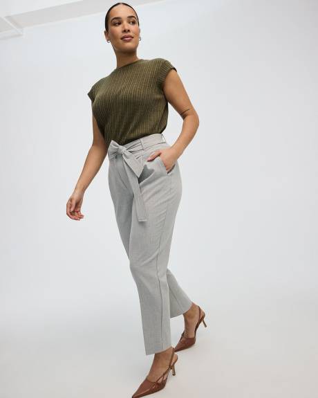 Tapered-Leg High-Rise Pant with Sash - Curvy Fit
