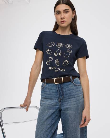 T-shirt &agrave; col rond - R Essentiels