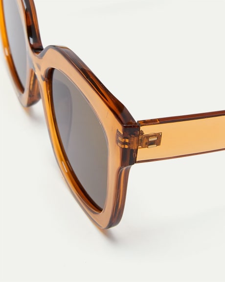Large Sunglasses with Brown Frame