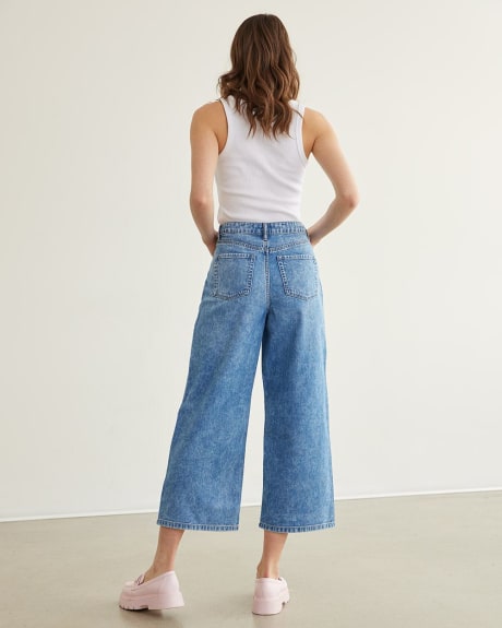Wide-Leg High-Rise Crop Jean - Petite
