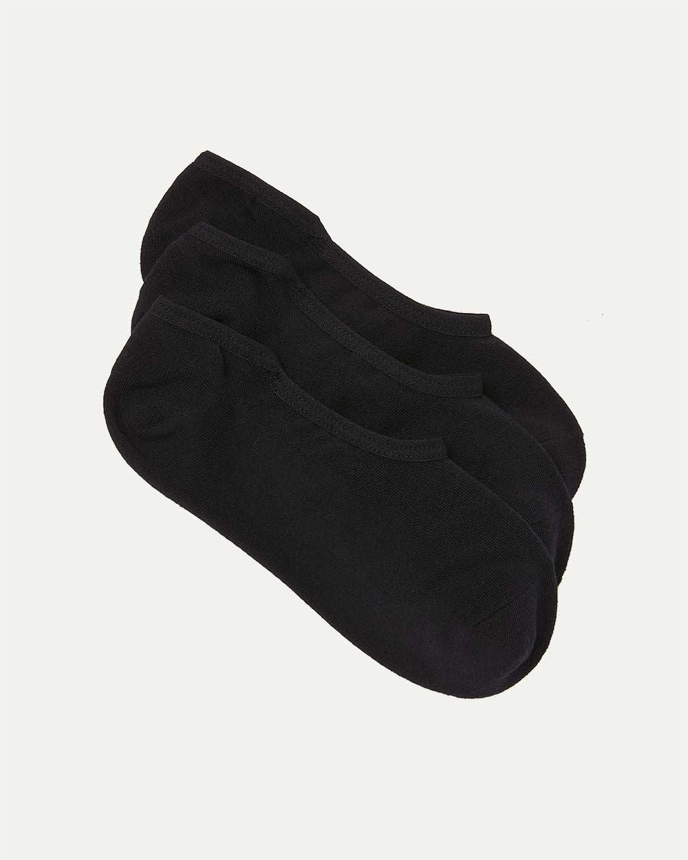 No Show Cotton Blend Socks with Silicone Trio