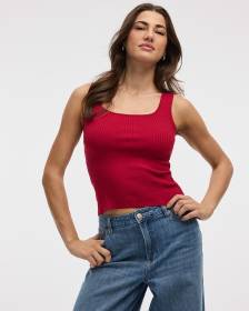 Square-Neck Ribbed Tank