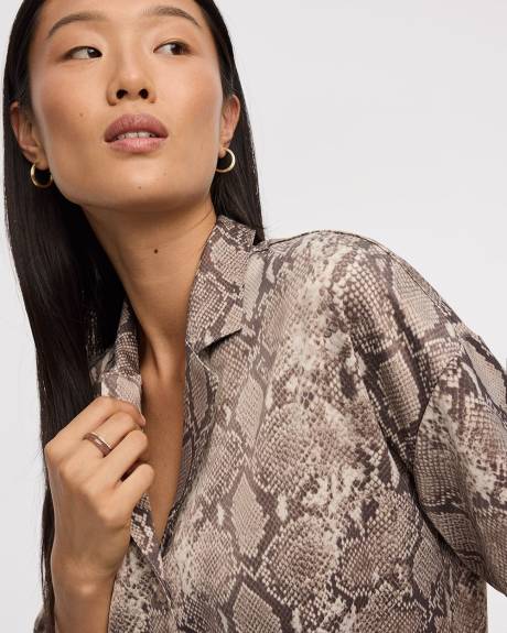 Satiny Short-Sleeve Shirt