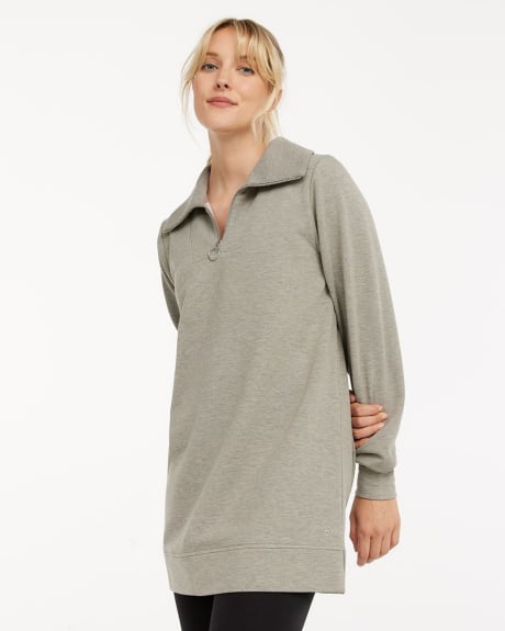 Half-Zip Fleece Tunic Pullover, Hyba