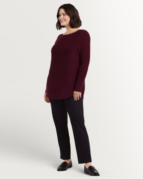 Knit Boat Neck Cable Pullover