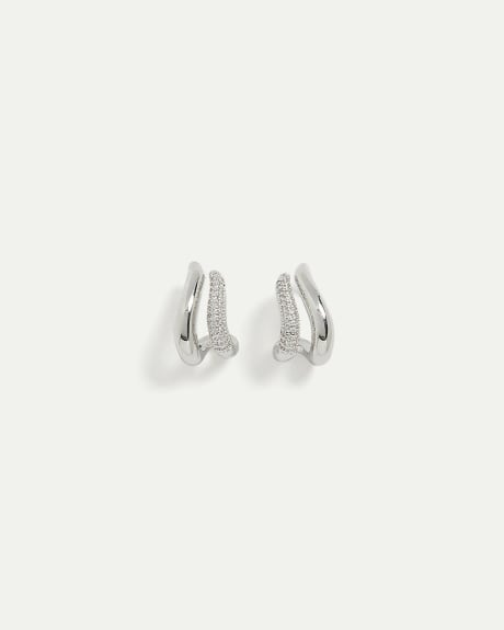 Rhinestone Encrusted Cuff Earrings