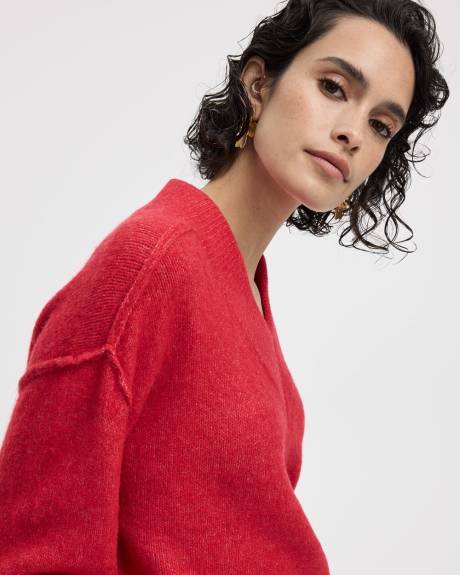 Pull &agrave; manches longues et col V