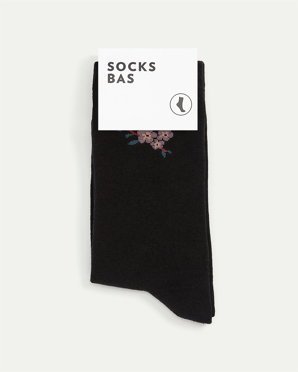 Cotton Socks with Pink Flower