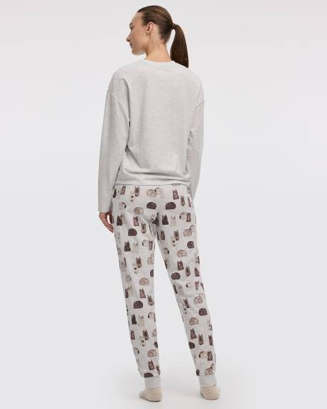 Ensemble pyjama en coton à manches longues et jogger