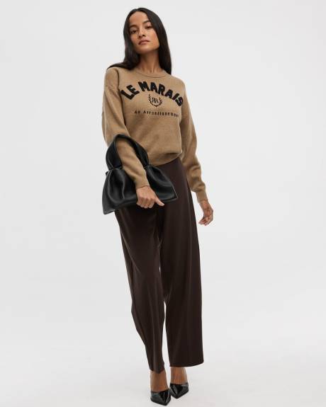 Pantalon taille mi-haute à jambe ballon - L'Intemporelle - Petite