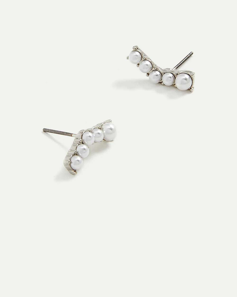 Pearl Chevron Earrings