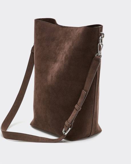 Faux Suede Bucket Bag