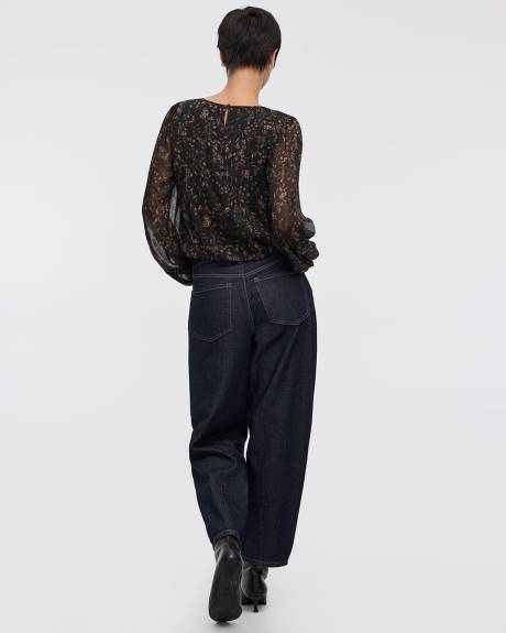 Blouse à manches longues avec ourlet bulle