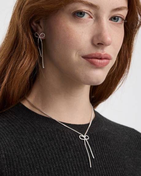 Rhinestone Necklace with Bow