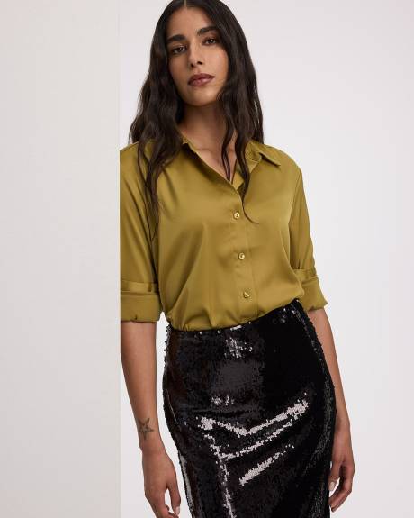 Satin Long-Sleeve Shirt