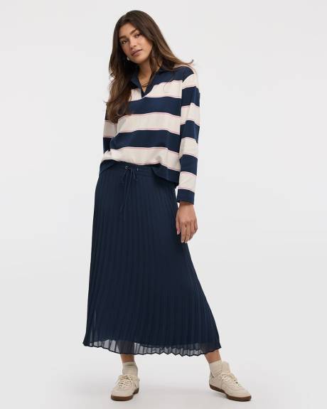 Striped Long-Sleeve Rugby-Style Top