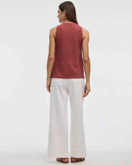 Camisole crochetée à col rond