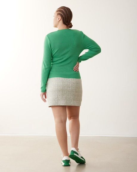 Long-Sleeve Bustier-Effect Sweater