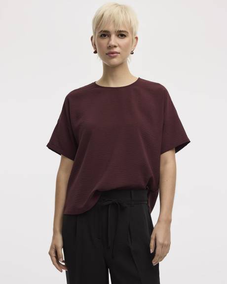 Blouse à col rond et manches courtes