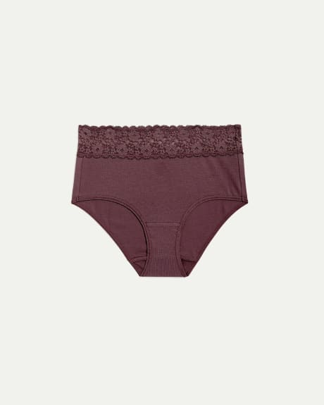Full Brief with Lace Waistband, R Line