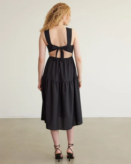 Sleeveless Midi Dress with Open Back