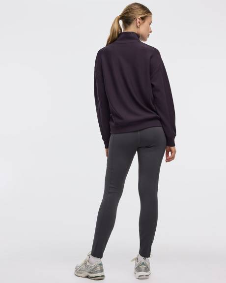 Pull à manches longues à col montant à demi-zip - Hyba