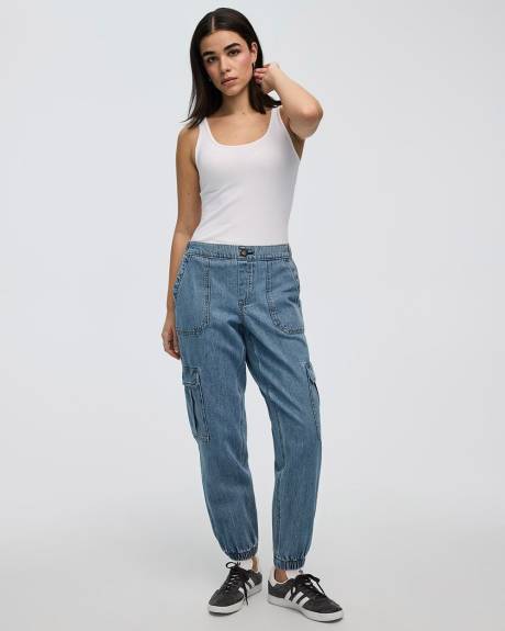 Denim Jogger with Cargo Pockets - Tall