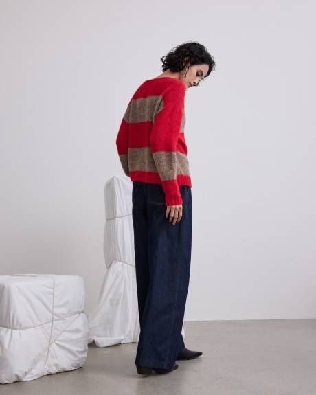 Long-Sleeve Boat-Neck Sweater