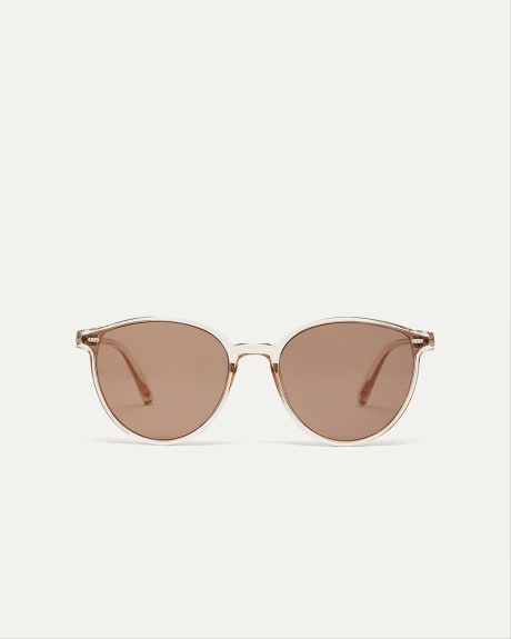 Round Sunglasses with Brown Lenses
