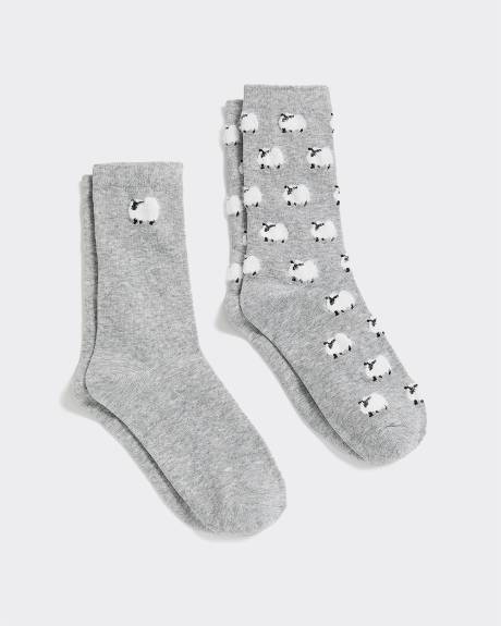 Bas classiques avec moutons - 2 paires