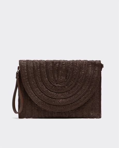 Sac à main enveloppe en paille