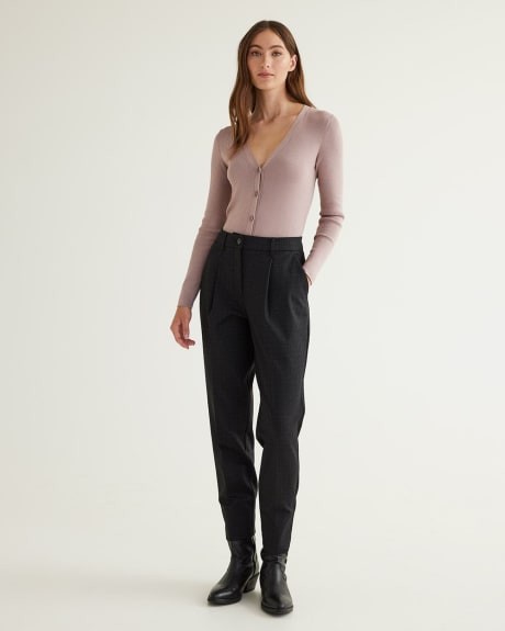 Tapered-Leg Super High-Rise Pants, Houndstooth, The Modern Stretch