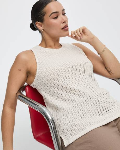 Crew-Neck Crochet Tank