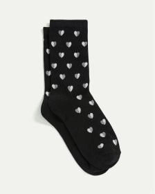 Cotton Socks with Two-Tone Hearts