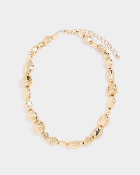 Collier court en billes en forme de galet