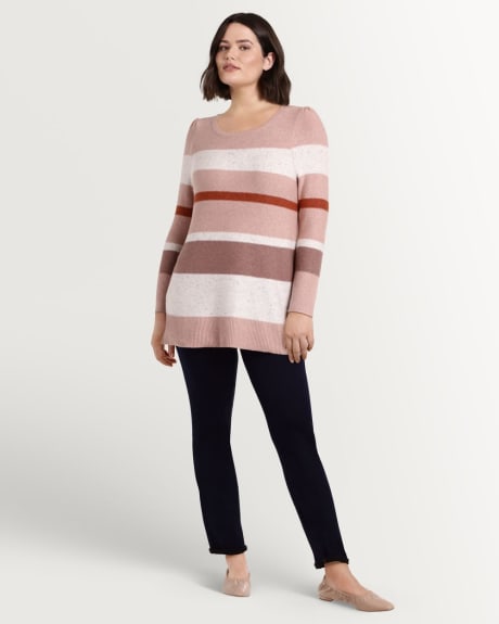 Chandail blocs de couleurs en tricot à encolure ronde – Petite