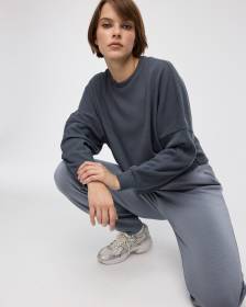 Cropped Long-Sleeve Crew-Neck Sweatshirt - Hyba