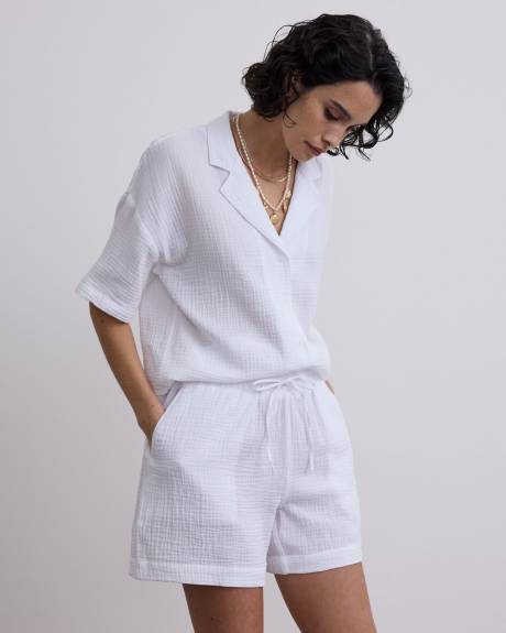 Waffled Short-Sleeve Shirt