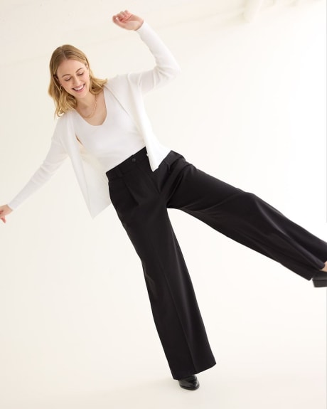 Pantalon à jambe large et taille haute - Coupe Courbes - L'intemporelle